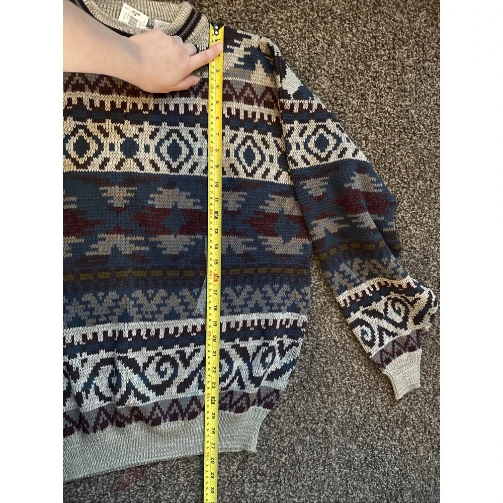 Vintage Sears The Men's Store Large Geometric South Western Grandpa Sweater NWT